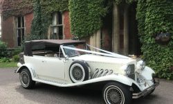 1930's style 2 door Beauford open-top convertible tourer in Ivory (roof up 2)