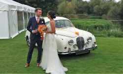 1961 Jaguar MK II in Old English White with Bride and Groom 2.1