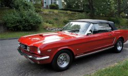 1965 Ford Mustang convertible in Red