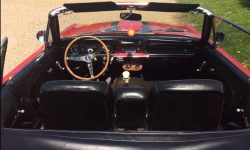 1965 Ford Mustang convertible in Red (interior)
