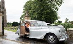 Austin Princess in Silver with Bride and Groom