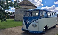 VW Campervan in Blue over White 3