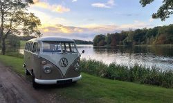 VW Campervan in White over Beige 2