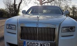 Roills Royce Ghost in White with Silver Bonnet (G002 WED)