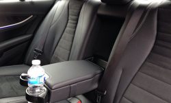 latest E Class Mercedes in Graphite Grey (rear interior)