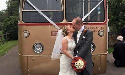 39 passenger AEC Single Deck RF Bus in Gold (with Bride and Groom) 39 passenger AEC Single Deck RF Bus in Gold (with Bride and Groom)