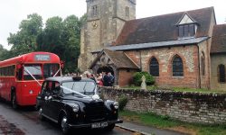 Huey-and the Single Deck RF bus dodging the raindrops in Great Missenden