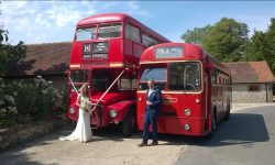 Gold Wedding Cars - Red Routemaster and Single Deck London Transprort Buses with Bride and Groom Gold Wedding Cars London, Bedford, Milton Keynes, Luton Services